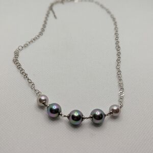 Sterling Tahiti Pearl Necklace
